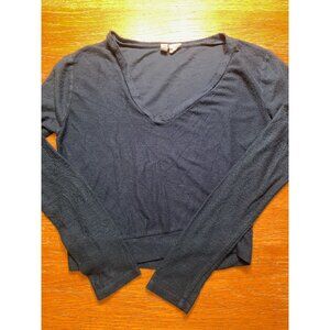 Dark Green Long Sleeve V-Neck Top Lightweight & Soft